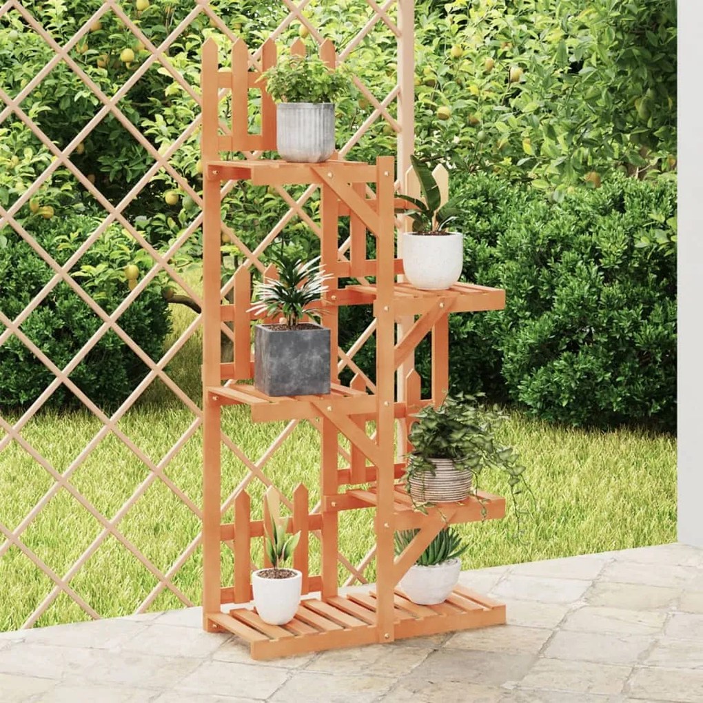 362874 vidaXL Suporte de plantas 60x25x130 cm madeira de abeto maciça