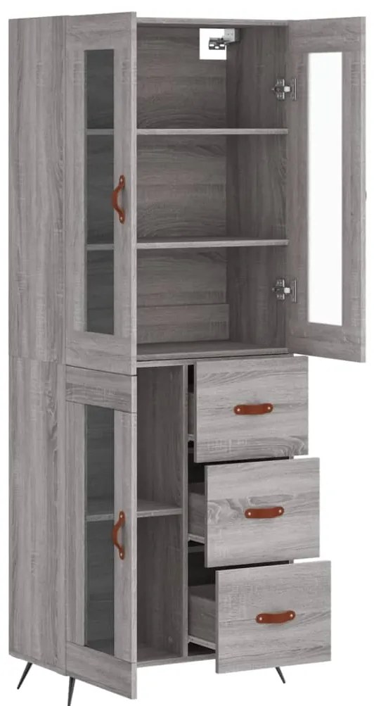 Armário alto 69,5x34x180 cm derivados de madeira sonoma cinza