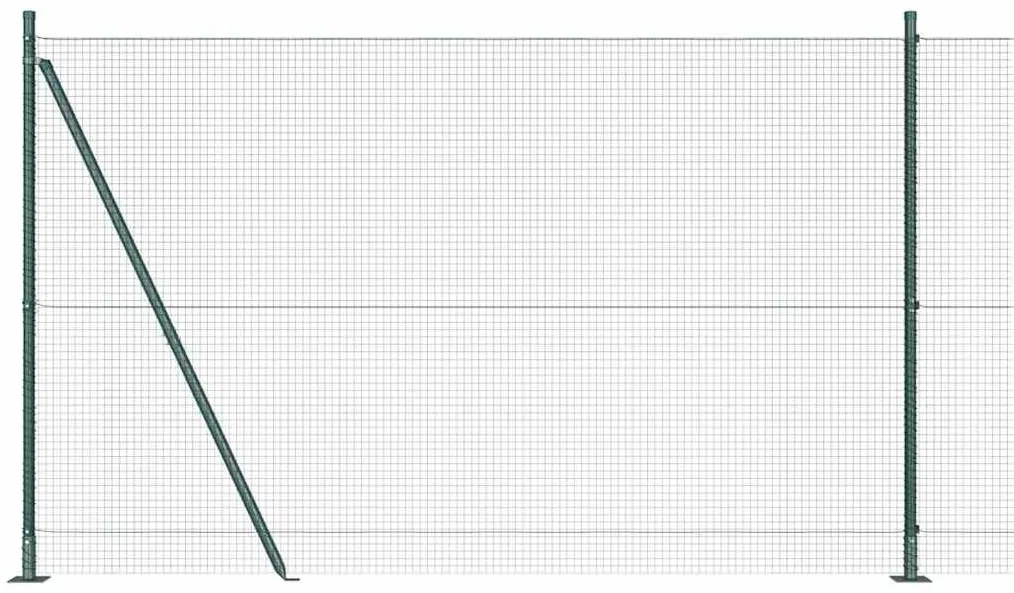 Cerca de Fio Soldado com 13 Postes Flangados Verde 1.4 x 25 m Aço