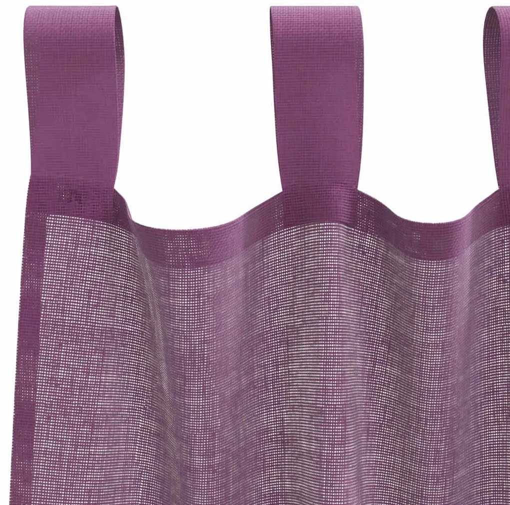 Cortinas de voile com laços 2 pcs roxo 140x260 cm