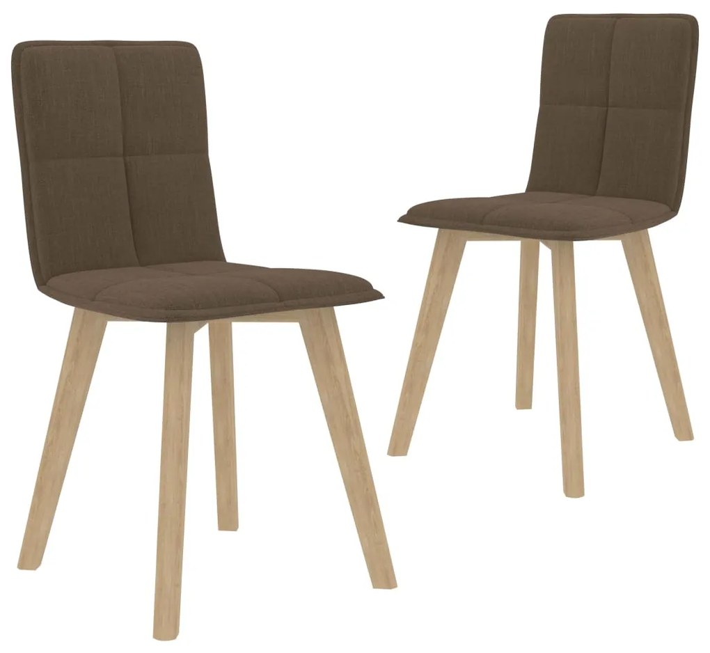 vidaXL Cadeiras de jantar 2 pcs tecido castanho