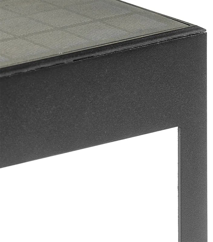 Candeeiro de pé exterior preto 40 cm com luz regulável e sensor solar - Charlotte