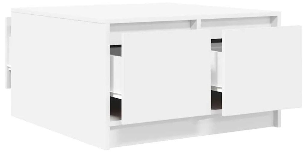 Mesa de centro com gavetas 70,5x70x40 cm branco