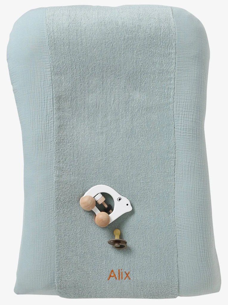 Capa bimatéria para colchão de mudas, em gaze de algodão/turco verde medio liso