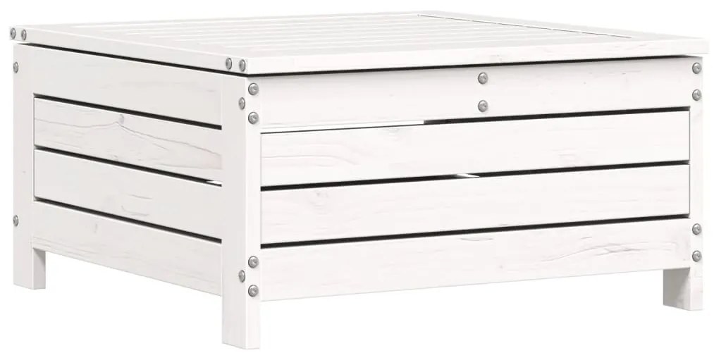 4 pcs conjunto sofás de jardim madeira de pinho maciça branco
