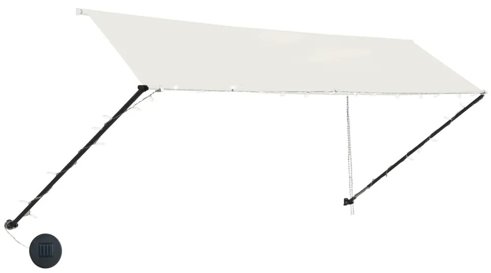 Toldo retrátil com LED 350x150 cm creme