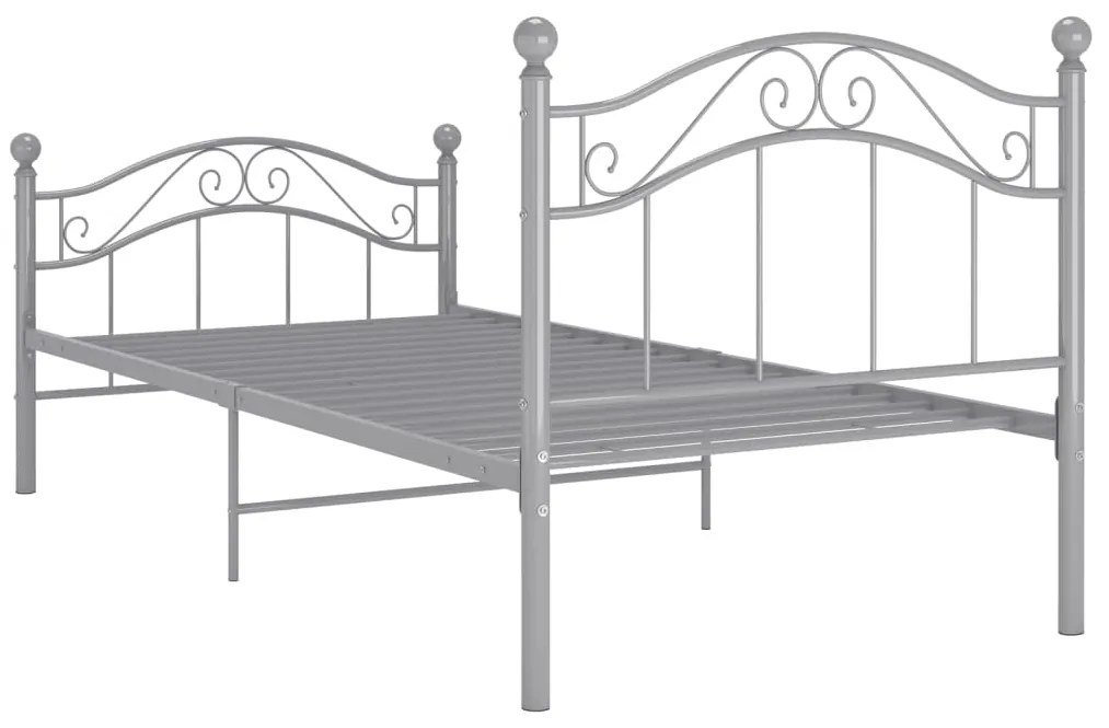 Estrutura de cama 100x200 cm metal cinzento