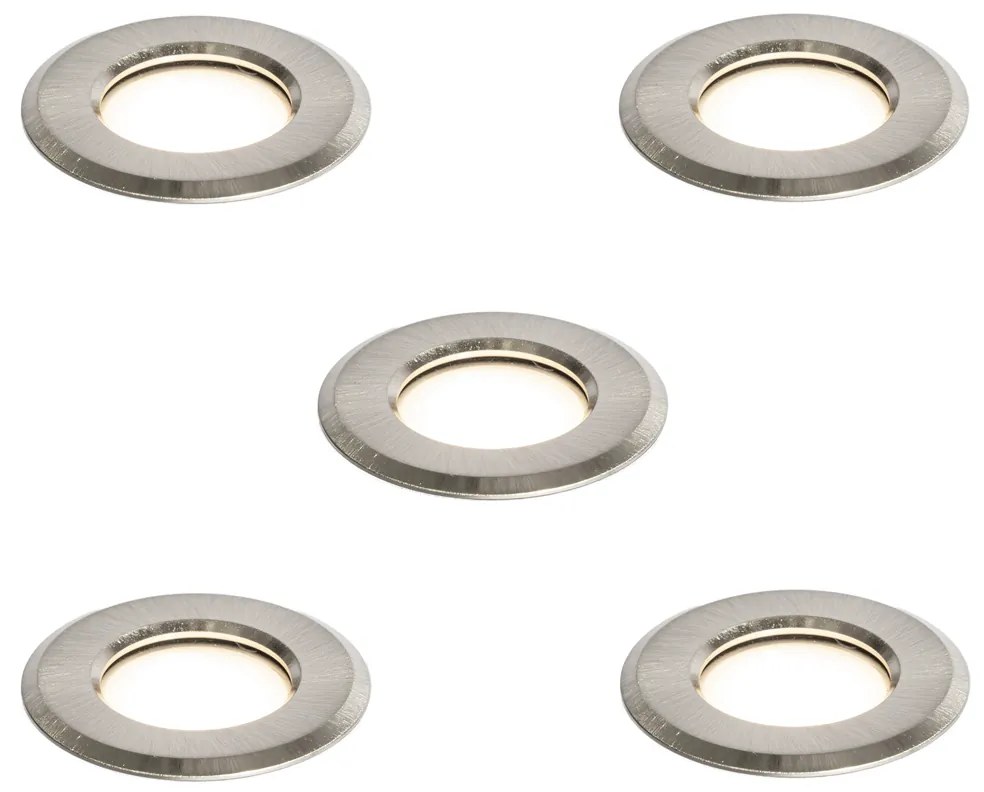 Conjunto de 5 focos embutidos modernos alumínio incluindo LED IP67 - Linsey