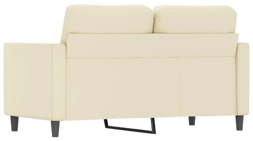 Sofá de 2 lugares 120 cm couro artificial cor creme