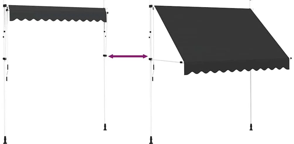 Toldo retrátil manual 250 cm antracite