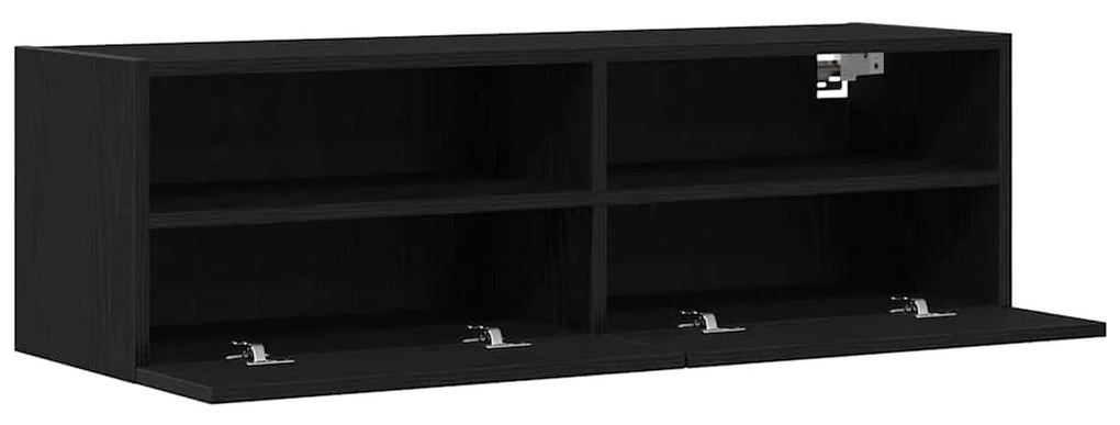 Armários de TV vidaXL 2 pcs Carvalho Preto 100x30x30 cm Madeira de Eng