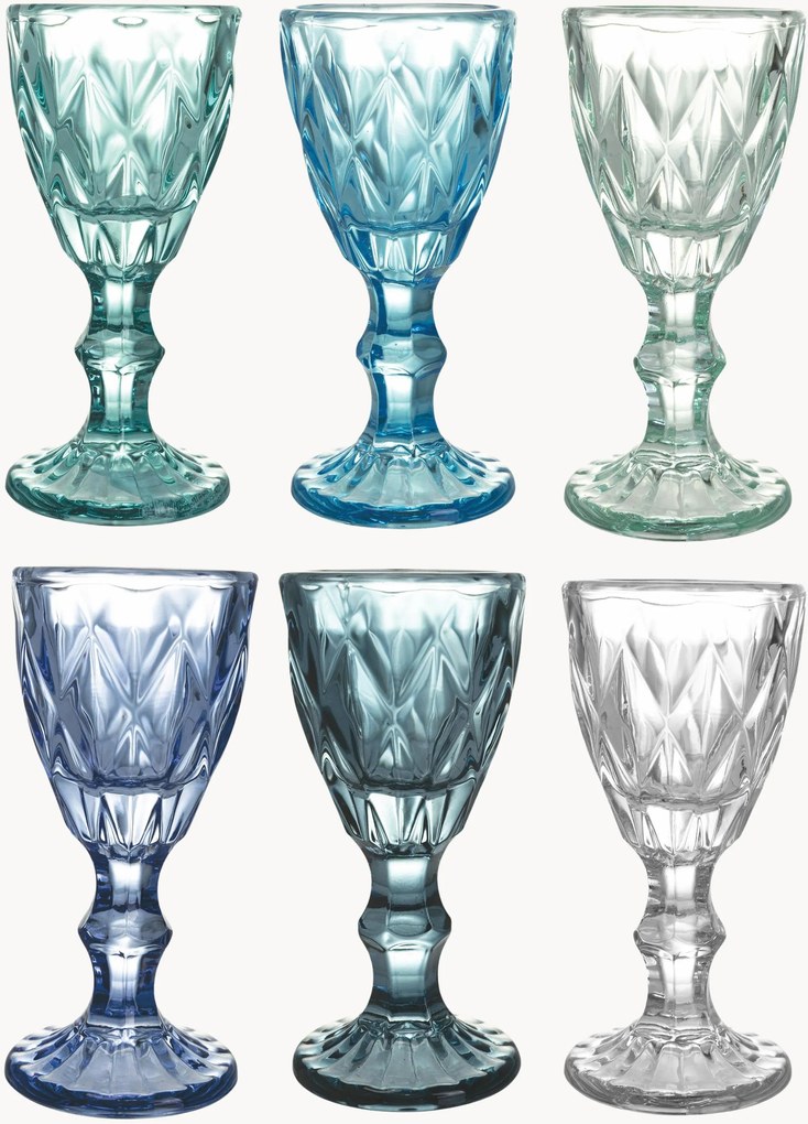 Copos com padrão relevo Shades, conjunto de 6