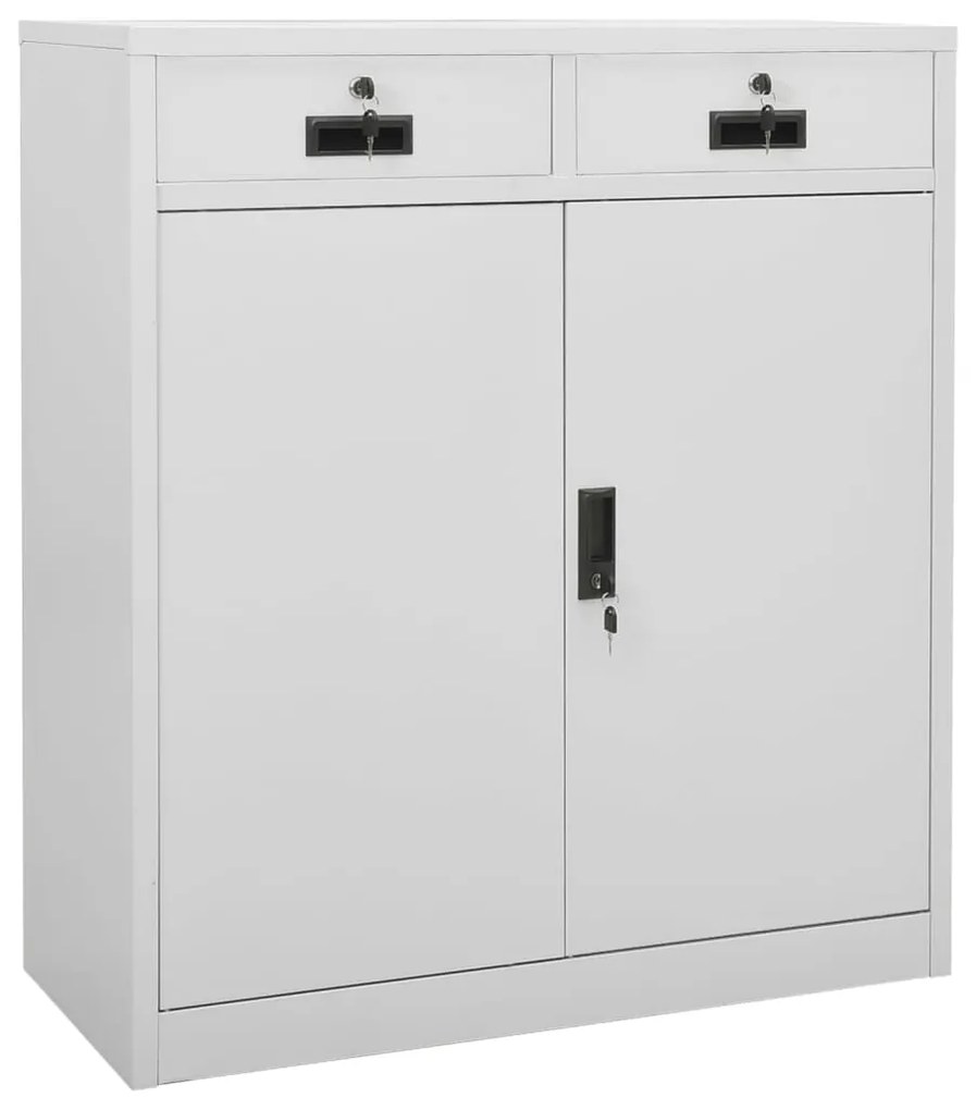 vidaXL Armário de escritório 90x40x102 cm aço cinzento-claro