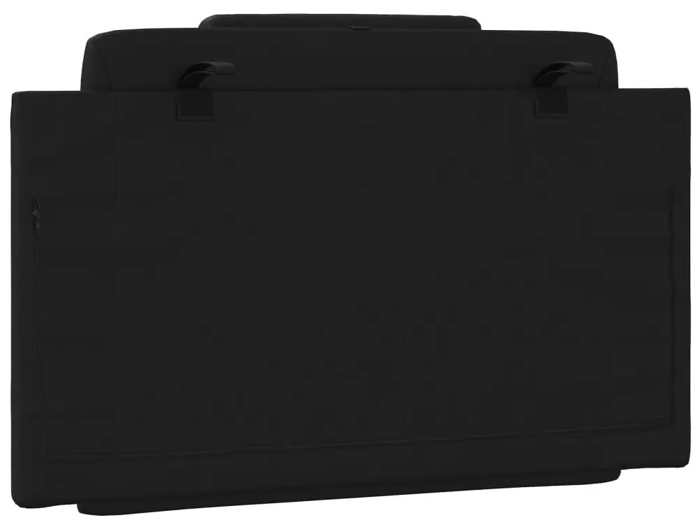 Almofadão de cabeceira 80 cm couro artificial preto