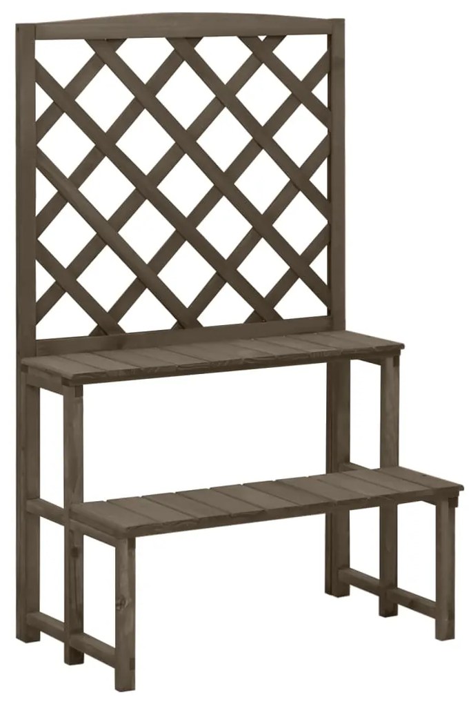 316414 vidaXL Suporte de plantas c/ treliça 70x42x115cm abeto maciço cinzento
