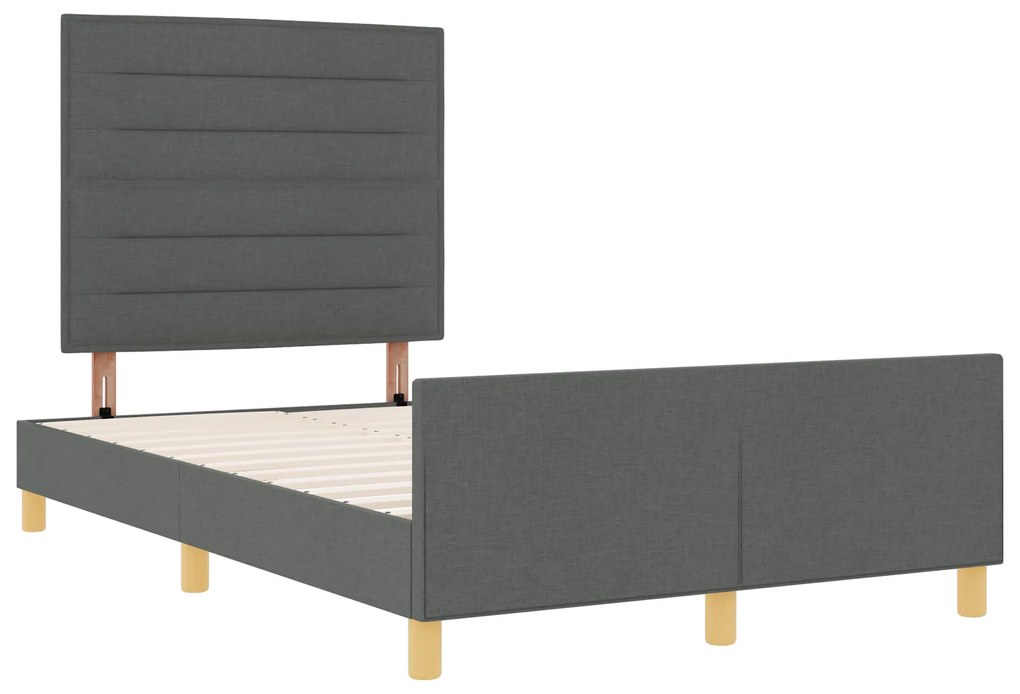 Estrutura de Cama de Tecido Cinza Escuro vidaXL 120x190 cm