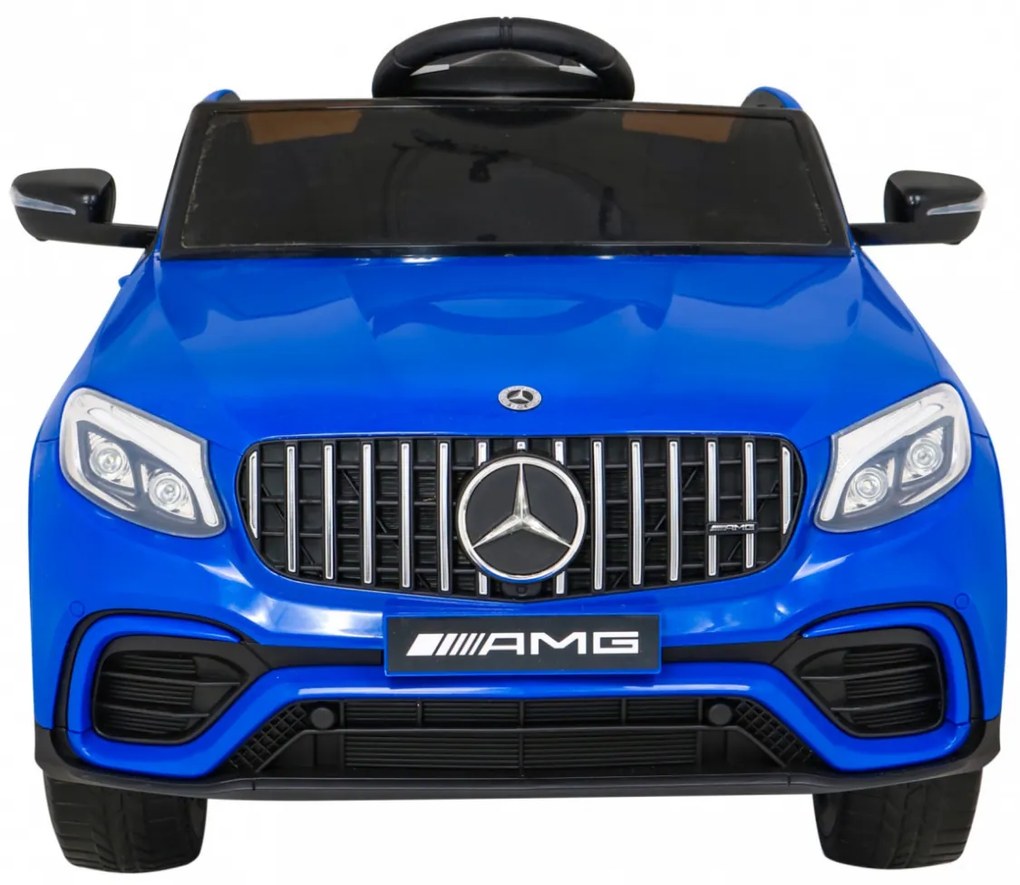 Carro elétrico para Crianças 12V 4x4 Mercedes Benz GLC63S Rodas de EVA, Assento de couro Azul