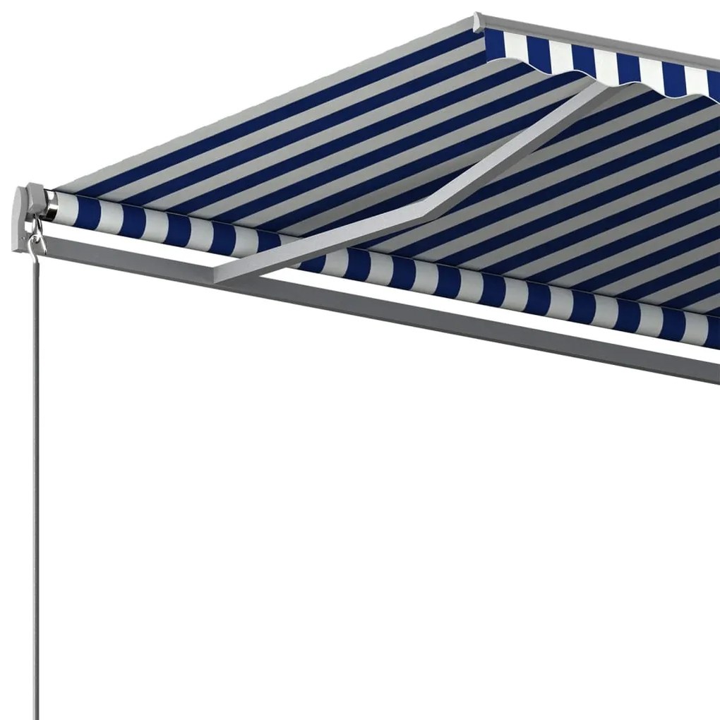 Toldo automático independente 500x350 cm azul e branco