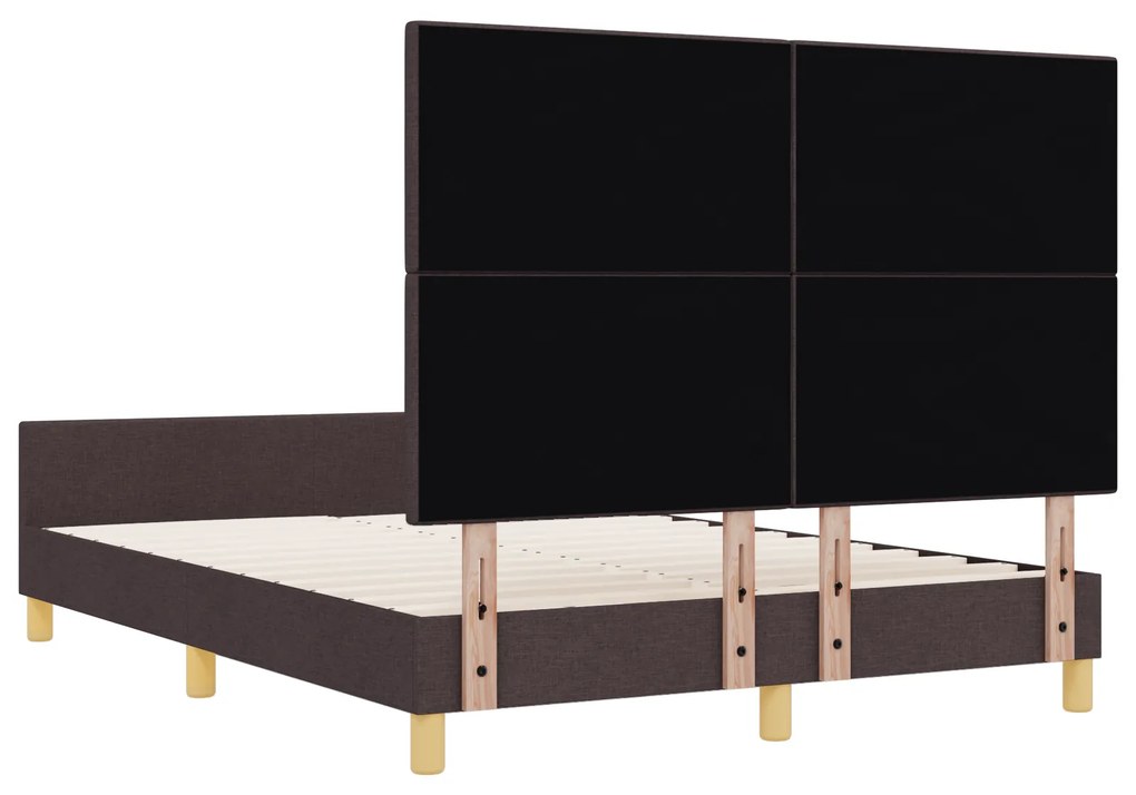 Cama vidaXL Marrom Escuro 160x200 cm em Tecido