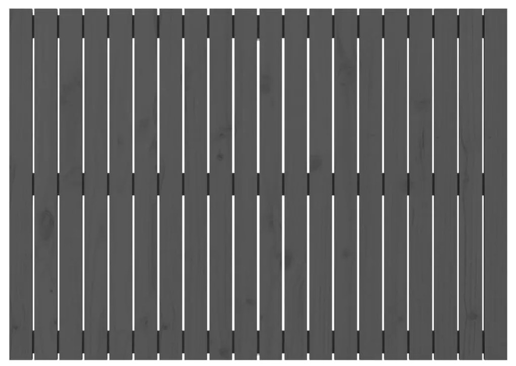 Cabeceira de parede 127,5x3x90 cm madeira de pinho maciça cinza