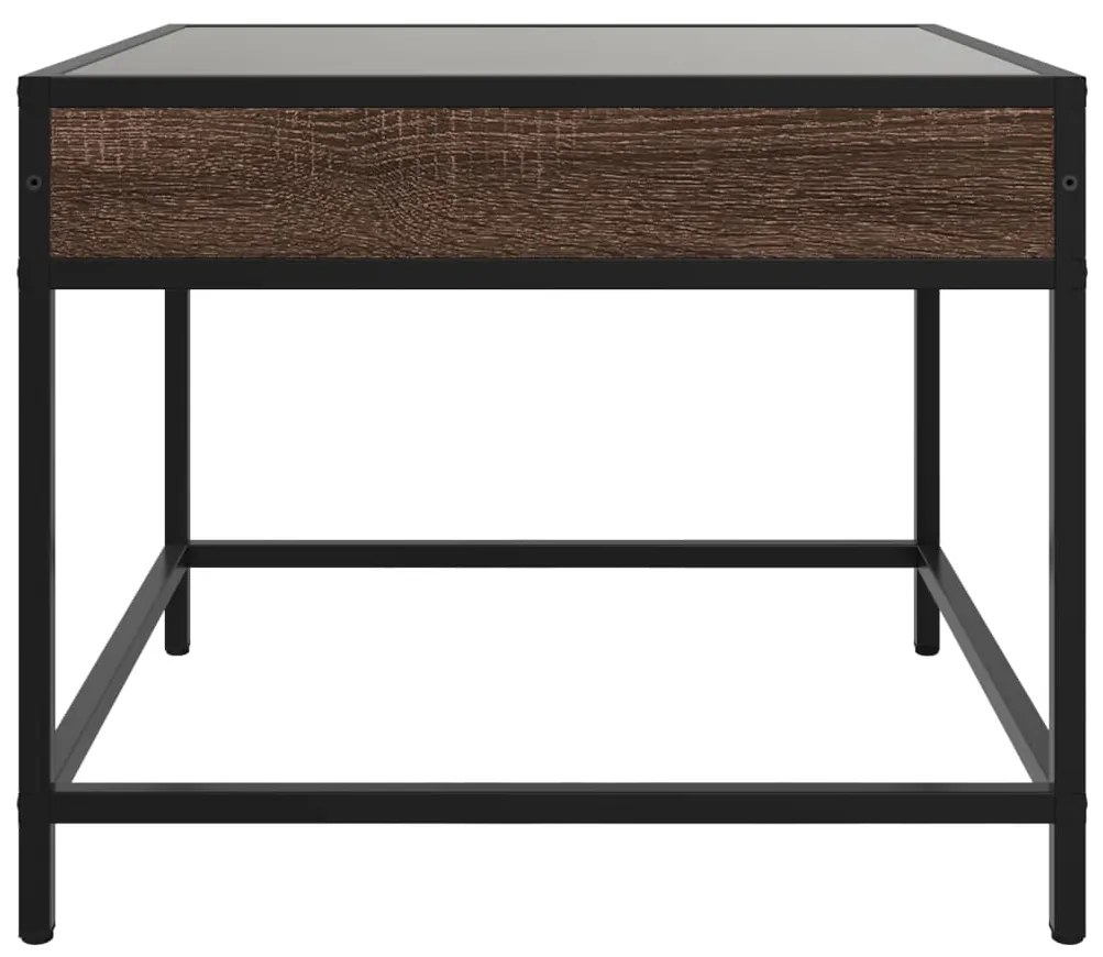 Mesa de centro luzes LED Infinity 50x50x41 cm carvalho castanho