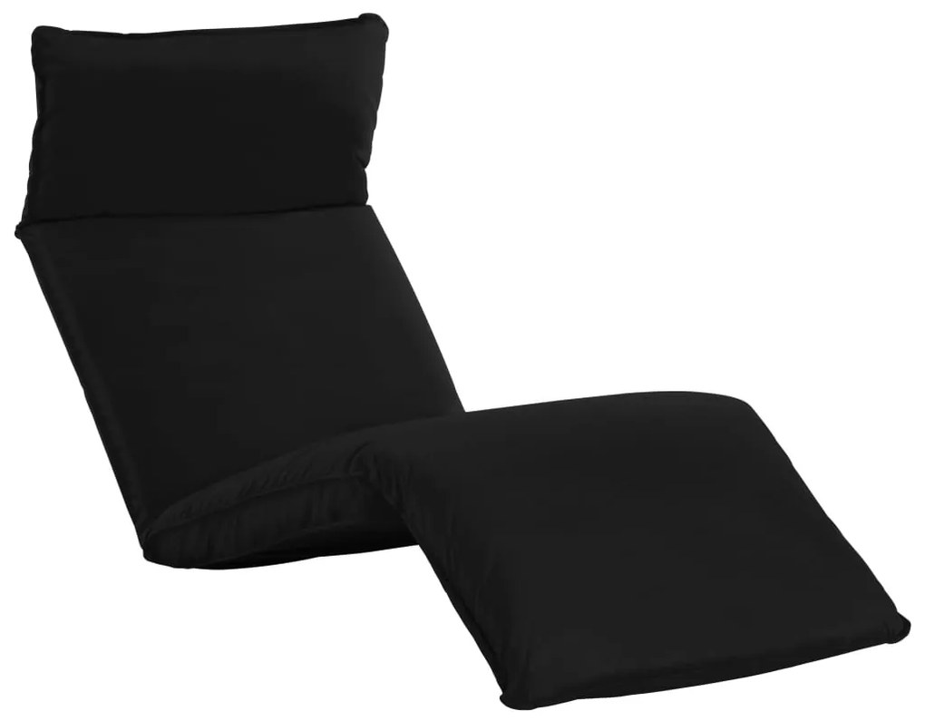 vidaXL Espreguiçadeira dobrável tecido oxford preto