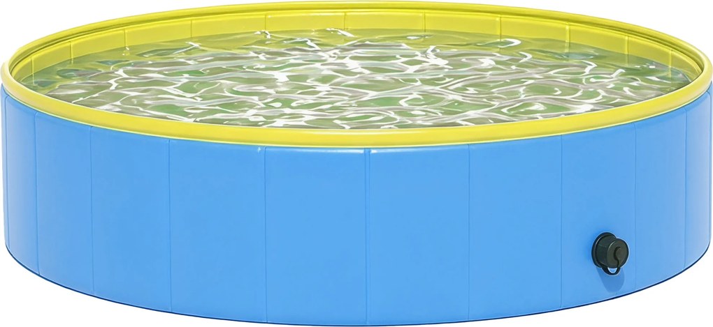 PawHut Piscina dobrável para cães grandes e médios, com fundo antiderrapante para patos, interior e exterior, 120x30cm | Aosom Portugal