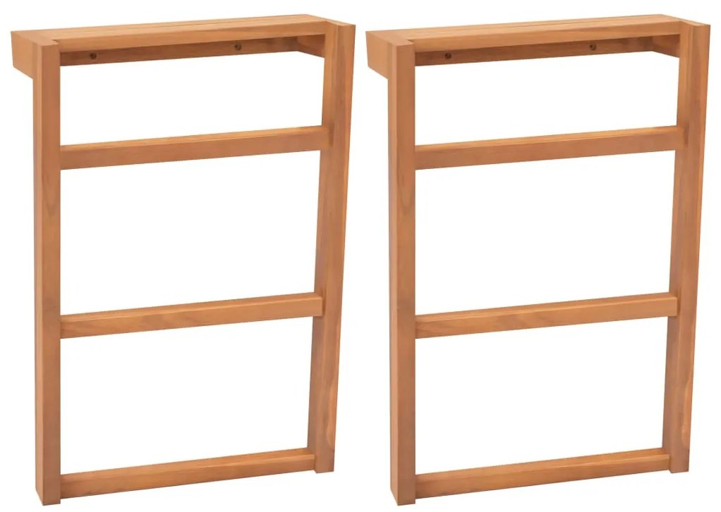 Toalheiros 2 pcs madeira de teca maciça