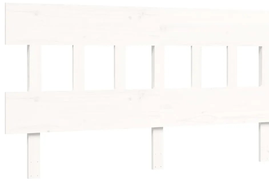 Cama sem colchão 160x200 cm madeira de pinho maciça branco