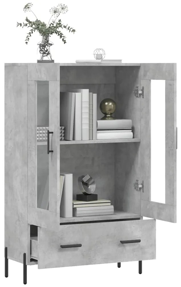 Aparador alto 69,5x31x115 cm derivados de madeira cinza-cimento