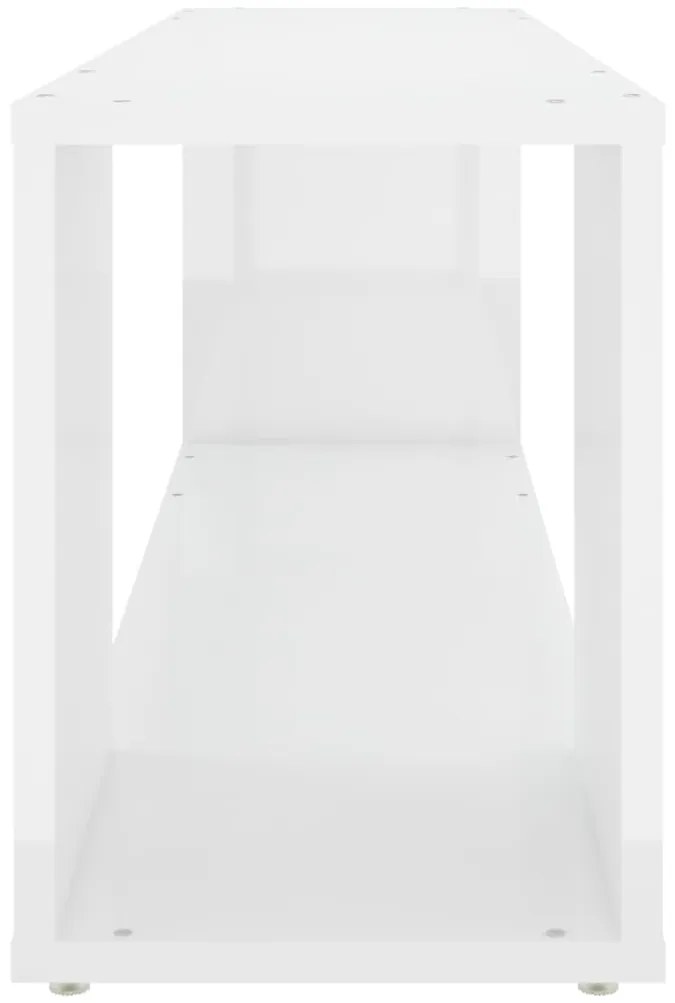 Móvel de TV 100x24x32 cm derivados de madeira branco brilhante