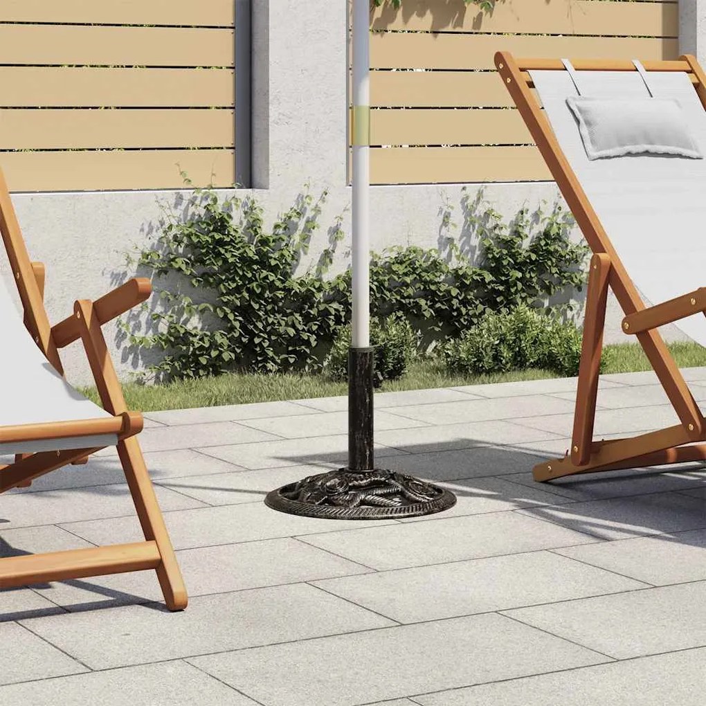 vidaXL Base para guarda-sol 9 kg 40 cm ferro fundido preto e bronze