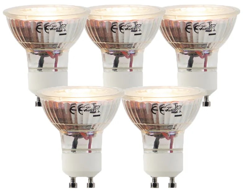 Conjunto de 5 lâmpadas LED GU10 5W 2000-2700K