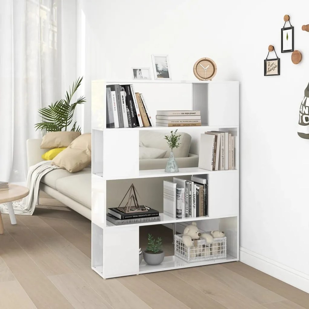 809194 vidaXL Estante/divisória 100x24x124 cm branco brilhante