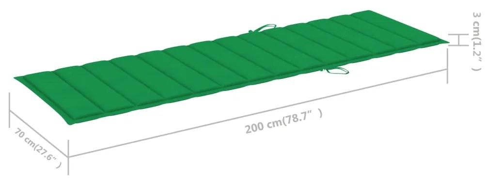 Espreguiçadeira com almofadão verde pinho impregnado