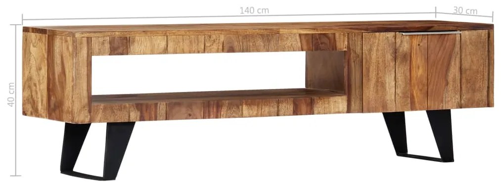 Móvel de TV 140x30x40 cm madeira de acácia maciça