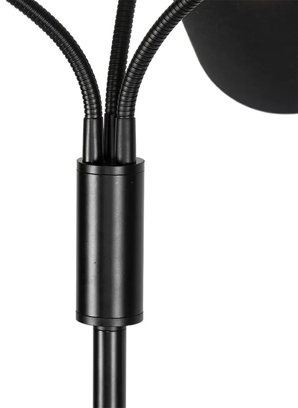 Candeeiro de pé moderno preto 3 luzes - Carmen