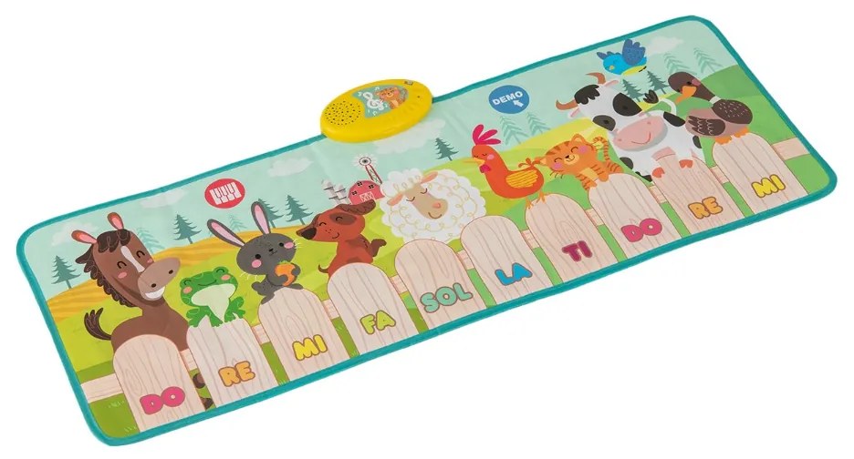 Tapete musical para crianças com 10 sons de animais, 10 teclas e músicas incorporadas para partir dos 3 anos, 95 x 36 cm, multicolorido