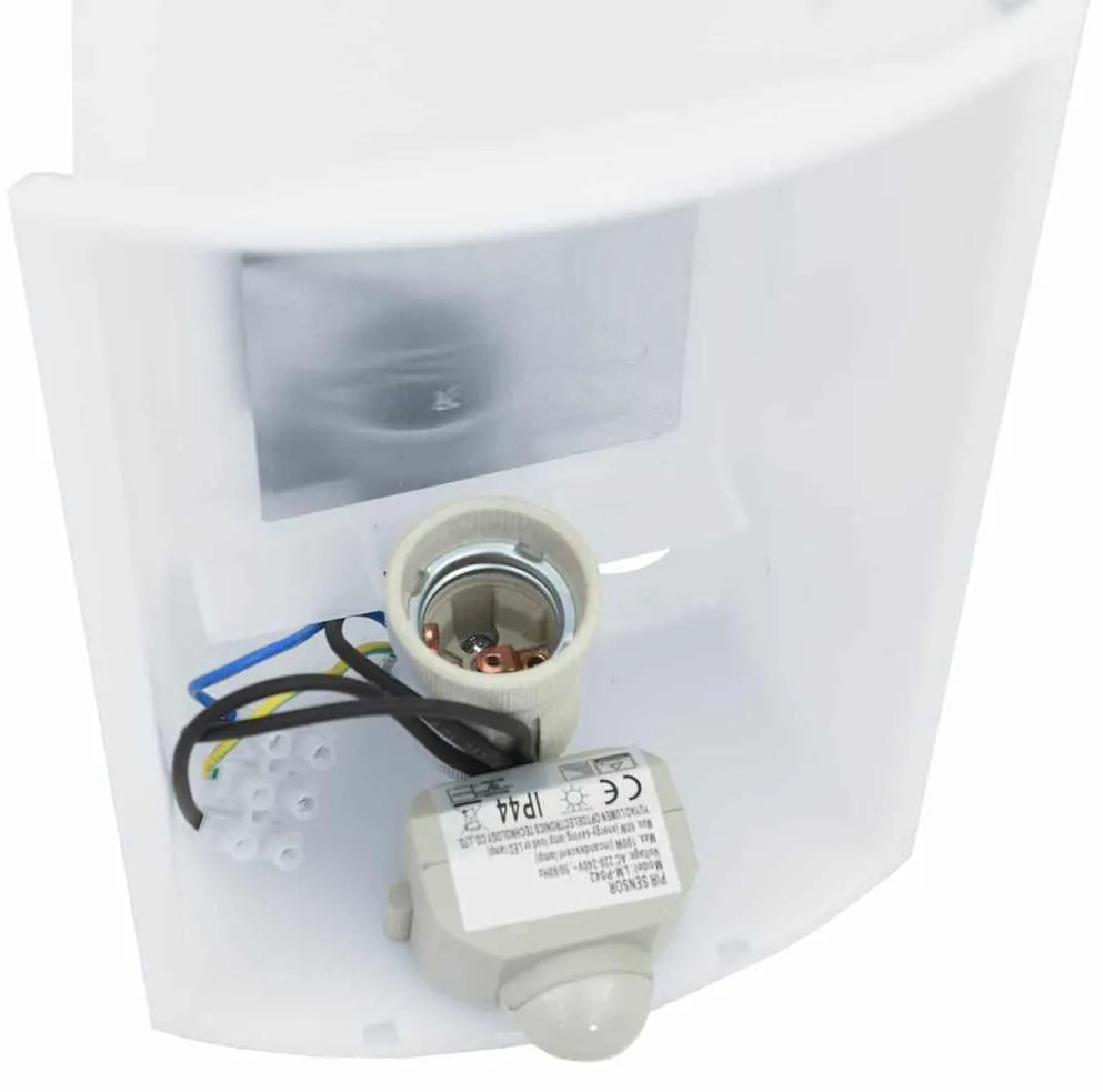 Luz de Parede Externa com Sensor 2 pcs Prata Aço Inoxidável IP44