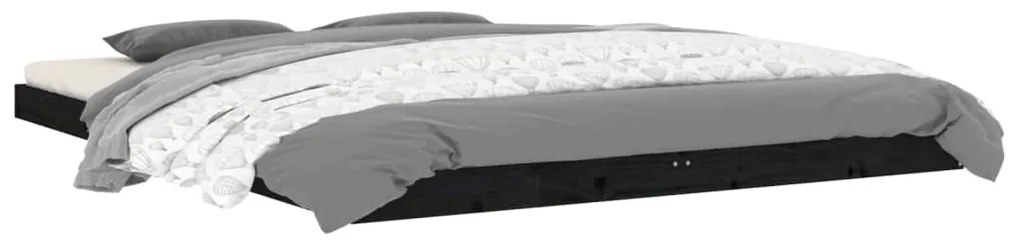 Estrutura de cama king size 150x200 cm pinho maciço preto