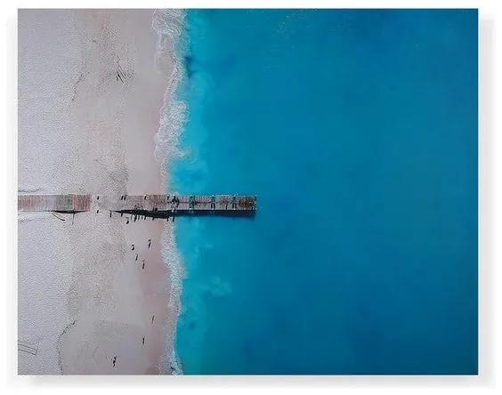 Pintura Praia Tela Madeira MDF (3 x 80 x 100 cm)