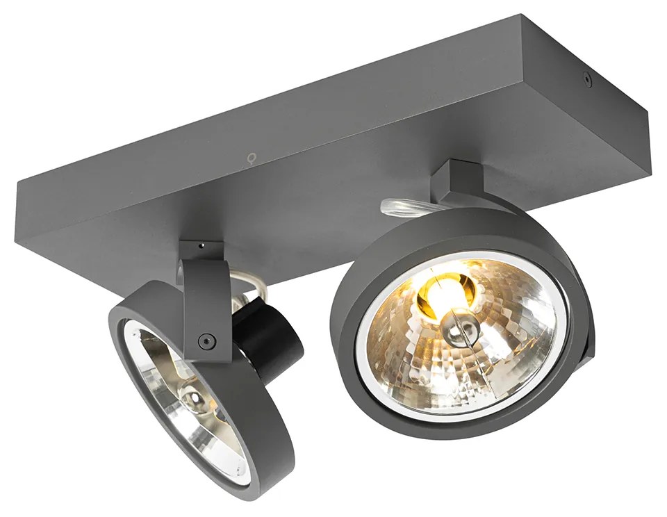 Projetores de design cinzento ajustáveis 2 luzes - Go Design