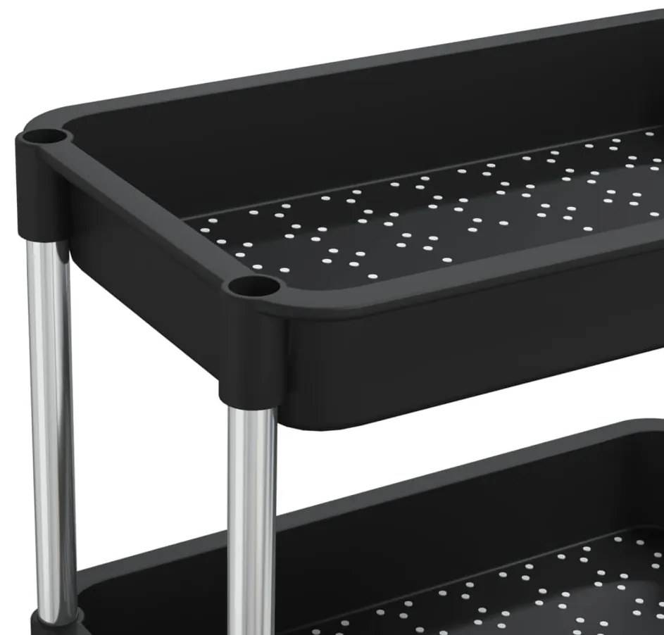 Carrinho cozinha c/ 5 prateleiras ferro/ABS 42x29x128 cm preto
