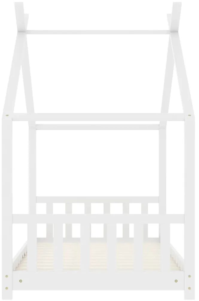 Estrutura de cama para crianças 80x160 cm pinho maciço branco