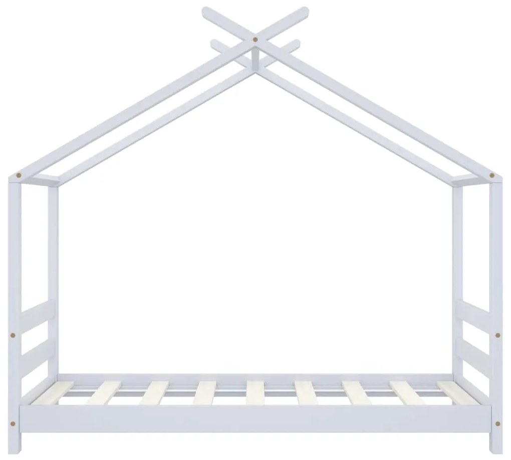 Estrutura de cama para crianças 70x140 cm pinho maciço branco