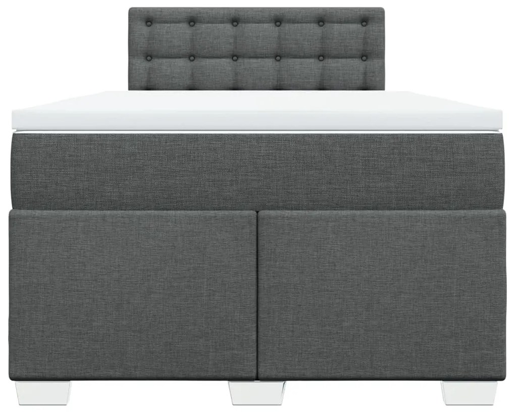 Cama com molas/colchão 120x200 cm tecido cinzento-escuro