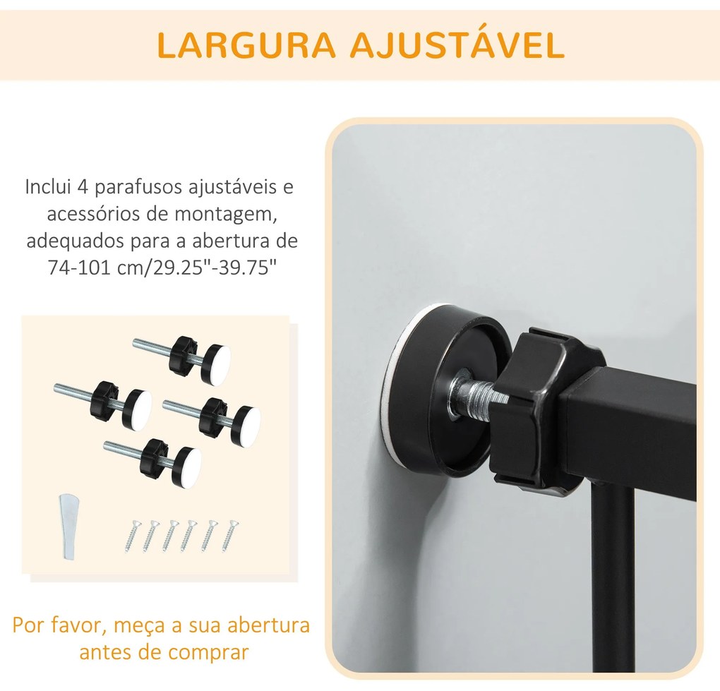 PawHut Barreira de Segurança para Cães com Porta Pequena Barreira para