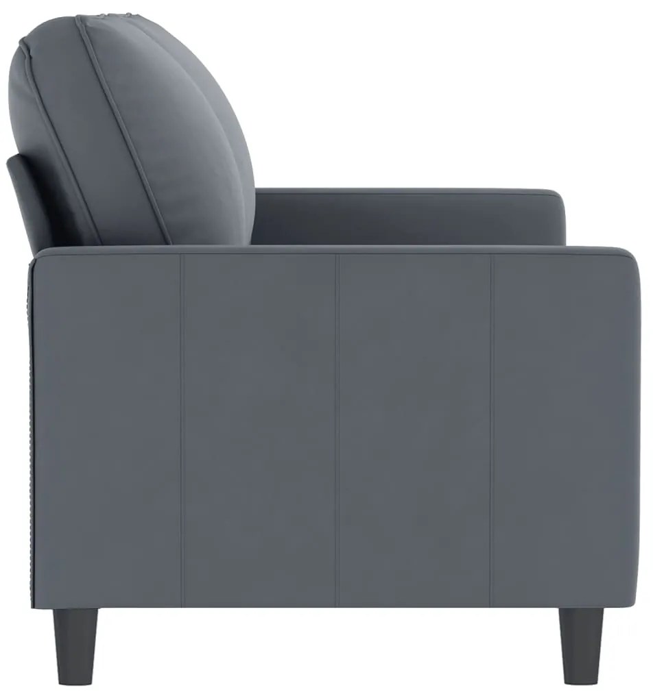 Sofá de 2 lugares 140 cm veludo cinza-escuro