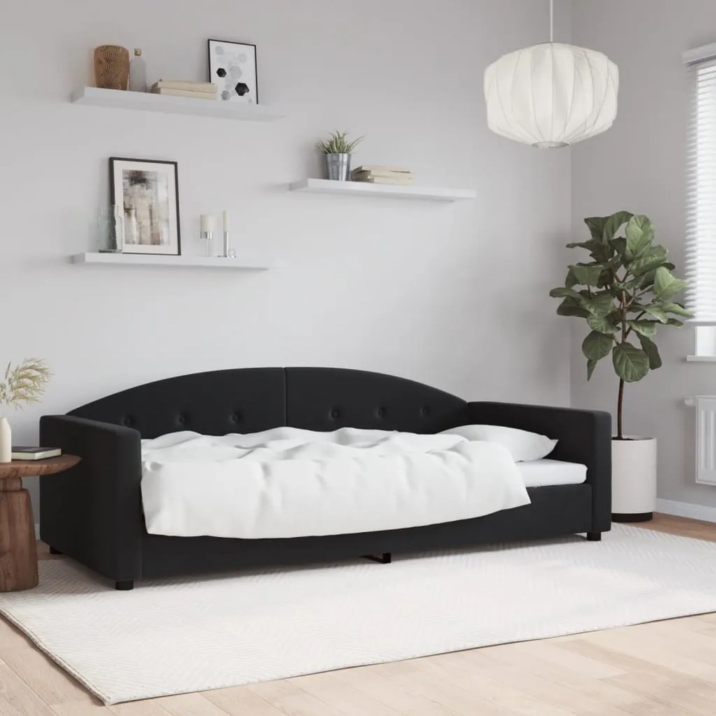 Sofá-cama 90x190 cm veludo preto