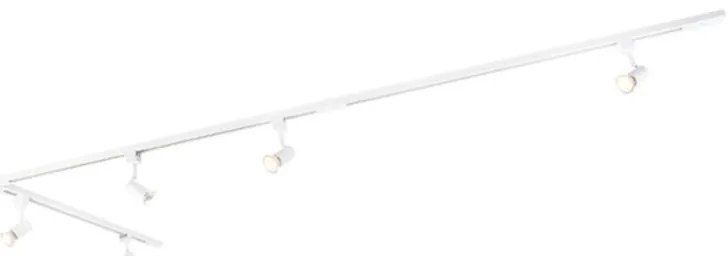 Sistema de calhas moderno com 5 focos monofásicos branco - Jeany